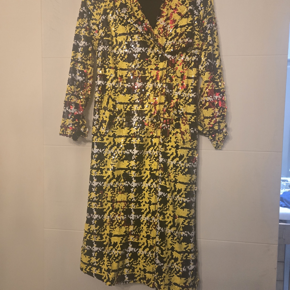 AKIRA Yellow and Black Trench Coat - Picture 2 of 7